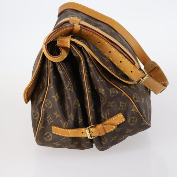 LOUIS VUITTON Monogram Saumur 35 Shoulder Bag M42254 LV Auth 142507