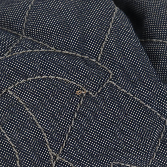 CHANEL Chain Tote Bag Denim Blue Silver CC Auth 142514V