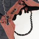 CHANEL Chain Tote Bag Denim Blue Silver CC Auth 142514V-7