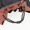 CHANEL Chain Tote Bag Denim Blue Silver CC Auth 142514V-14