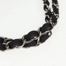 CHANEL Chain Tote Bag Denim Blue Silver CC Auth 142514V-8