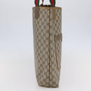 GUCCI GG Supreme Web Sherry Line Tote Bag PVC Beige Red 39 02 003 Auth 142515-4