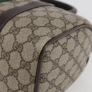 GUCCI GG Supreme Web Sherry Line Hand Bag PVC Beige Gold Red 40 3841 Auth 142520-10