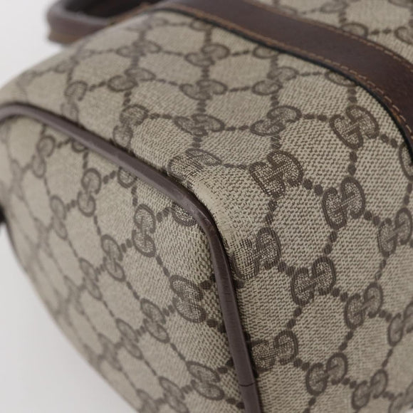 GUCCI GG Supreme Web Sherry Line Hand Bag PVC Beige Gold Red 40 3841 Auth 142520