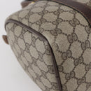 GUCCI GG Supreme Web Sherry Line Hand Bag PVC Beige Gold Red 40 3841 Auth 142520-13