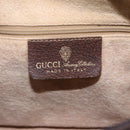 GUCCI GG Supreme Web Sherry Line Hand Bag PVC Beige Gold Red 40 3841 Auth 142520-16