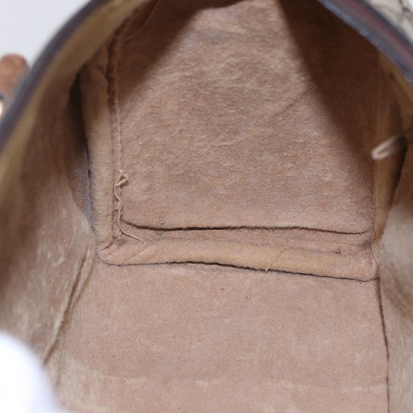 GUCCI GG Supreme Web Sherry Line Hand Bag PVC Beige Gold Red 40 3841 Auth 142520