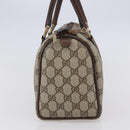 GUCCI GG Supreme Web Sherry Line Hand Bag PVC Beige Gold Red 40 3841 Auth 142520-4