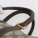 GUCCI GG Supreme Web Sherry Line Hand Bag PVC Beige Gold Red 40 3841 Auth 142520-8