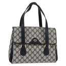 GUCCI GG Supreme Hand Bag PVC Navy Gold 116 02 080 Auth 142523-1