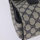 GUCCI GG Supreme Hand Bag PVC Navy Gold 116 02 080 Auth 142523-9