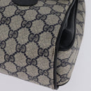 GUCCI GG Supreme Hand Bag PVC Navy Gold 116 02 080 Auth 142523-15