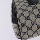 GUCCI GG Supreme Hand Bag PVC Navy Gold 116 02 080 Auth 142523-16