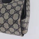 GUCCI GG Supreme Hand Bag PVC Navy Gold 116 02 080 Auth 142523-17