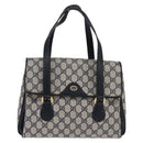 GUCCI GG Supreme Hand Bag PVC Navy Gold 116 02 080 Auth 142523-13