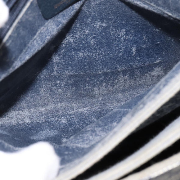 GUCCI GG Supreme Hand Bag PVC Navy Gold 116 02 080 Auth 142523