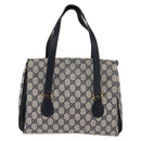 GUCCI GG Supreme Hand Bag PVC Navy Gold 116 02 080 Auth 142523-2