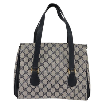 GUCCI GG Supreme Hand Bag PVC Navy Gold 116 02 080 Auth 142523 - 0