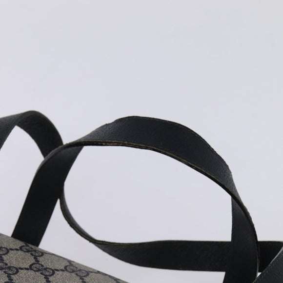 GUCCI GG Supreme Hand Bag PVC Navy Gold 116 02 080 Auth 142523