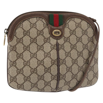 GUCCI GG Supreme Web Sherry Line Shoulder Bag PVC Beige 904 02 047 Auth 142525