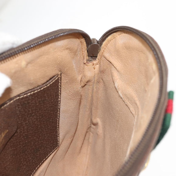 GUCCI GG Supreme Web Sherry Line Shoulder Bag PVC Beige 904 02 047 Auth 142525