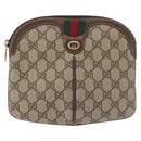 GUCCI GG Supreme Web Sherry Line Shoulder Bag PVC Beige 904 02 047 Auth 142525-2