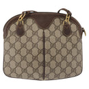 GUCCI GG Supreme Web Sherry Line Shoulder Bag PVC Beige 904 02 047 Auth 142525-3