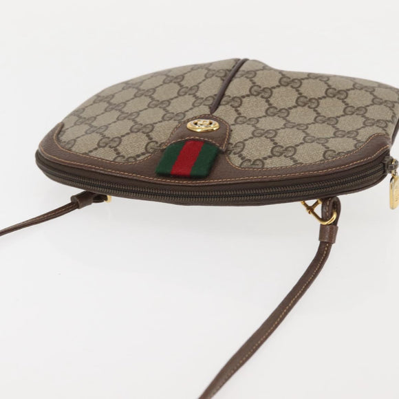 GUCCI GG Supreme Web Sherry Line Shoulder Bag PVC Beige 904 02 047 Auth 142525