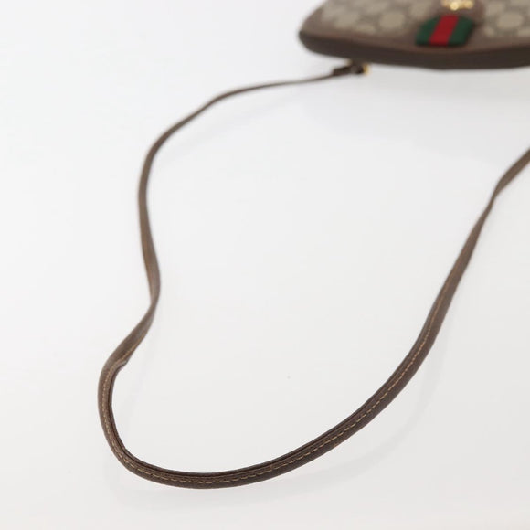 GUCCI GG Supreme Web Sherry Line Shoulder Bag PVC Beige 904 02 047 Auth 142525