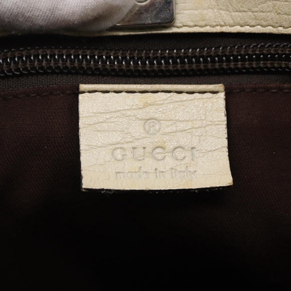 GUCCI GG Supreme Tote Bag PVC Beige Silver 114595 Auth 142526