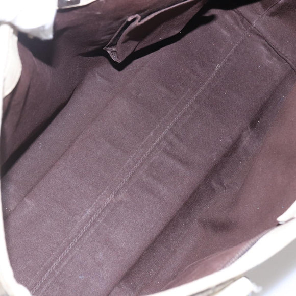 GUCCI GG Supreme Tote Bag PVC Beige Silver 114595 Auth 142526