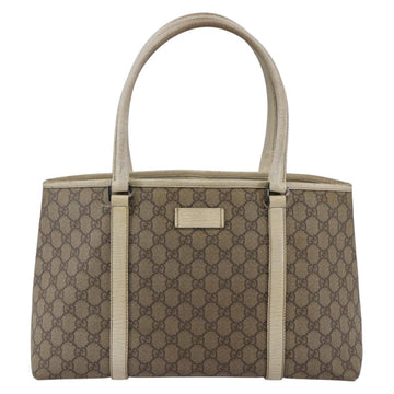GUCCI GG Supreme Tote Bag PVC Beige Silver 114595 Auth 142526 - 0
