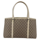 GUCCI GG Supreme Tote Bag PVC Beige Silver 114595 Auth 142526-3