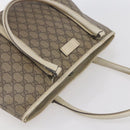 GUCCI GG Supreme Tote Bag PVC Beige Silver 114595 Auth 142526-6