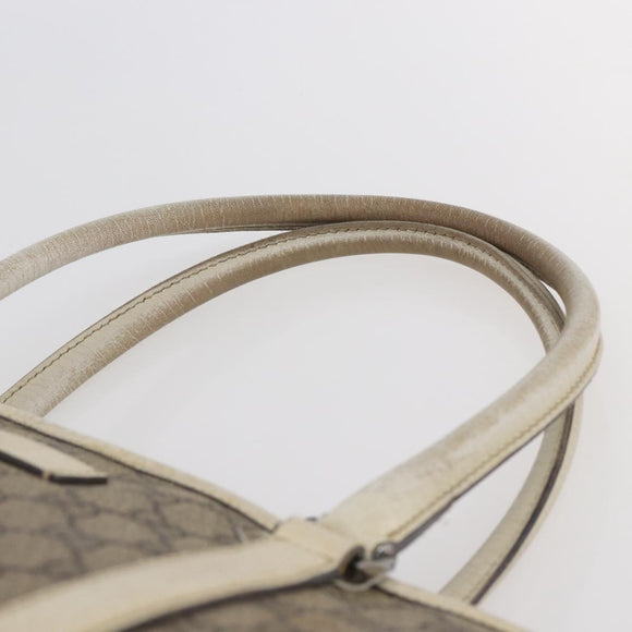 GUCCI GG Supreme Tote Bag PVC Beige Silver 114595 Auth 142526