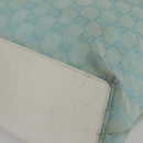 GUCCI GG Canvas Tote Bag Light Blue Gold 002 1098 3444 Auth 142530-10