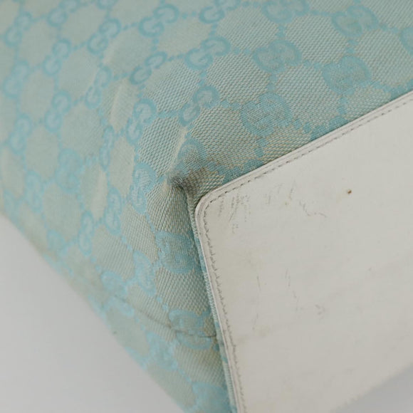 GUCCI GG Canvas Tote Bag Light Blue Gold 002 1098 3444 Auth 142530