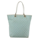 GUCCI GG Canvas Tote Bag Light Blue Gold 002 1098 3444 Auth 142530-3