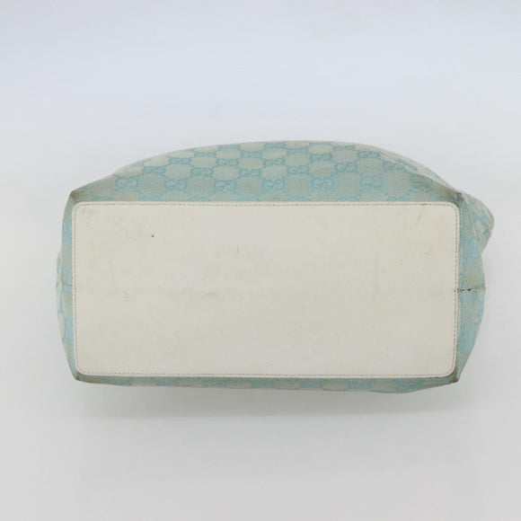 GUCCI GG Canvas Tote Bag Light Blue Gold 002 1098 3444 Auth 142530