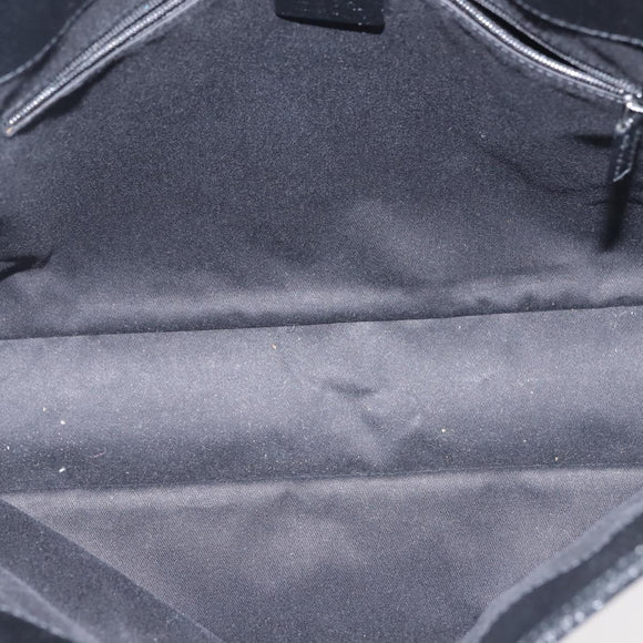 GUCCI GG Canvas Tote Bag Black Silver 113016 Auth 142531