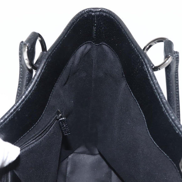 GUCCI GG Canvas Tote Bag Black Silver 113016 Auth 142531