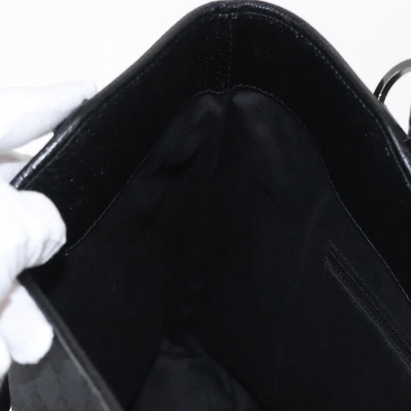 GUCCI GG Canvas Tote Bag Black Silver 113016 Auth 142531