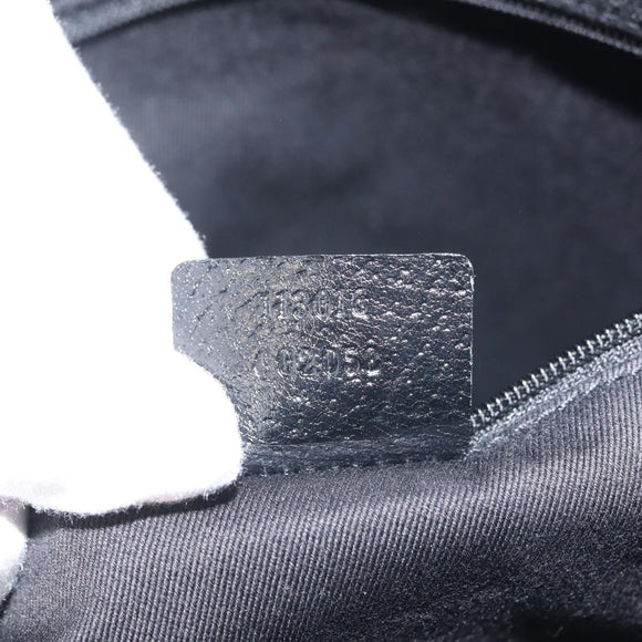 GUCCI GG Canvas Tote Bag Black Silver 113016 Auth 142531