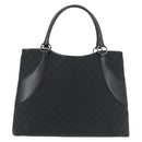 GUCCI GG Canvas Tote Bag Black Silver 113016 Auth 142531-2