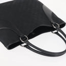 GUCCI GG Canvas Tote Bag Black Silver 113016 Auth 142531-6
