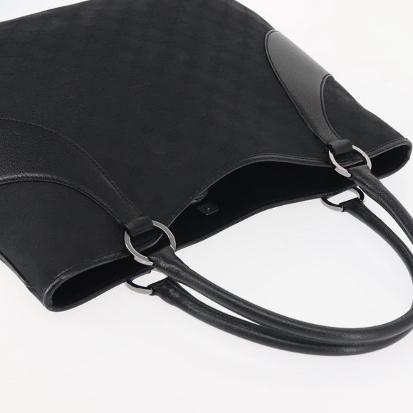 GUCCI GG Canvas Tote Bag Black Silver 113016 Auth 142531