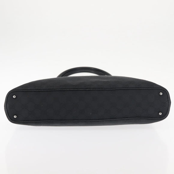 GUCCI GG Canvas Tote Bag Black Silver 113016 Auth 142531