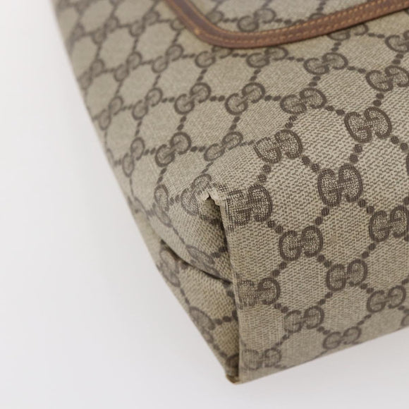 GUCCI GG Supreme Web Sherry Line Tote Bag PVC Beige Red 378 02 003 Auth 142533