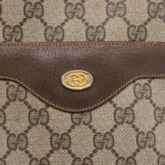 GUCCI GG Supreme Web Sherry Line Tote Bag PVC Beige Red 378 02 003 Auth 142533