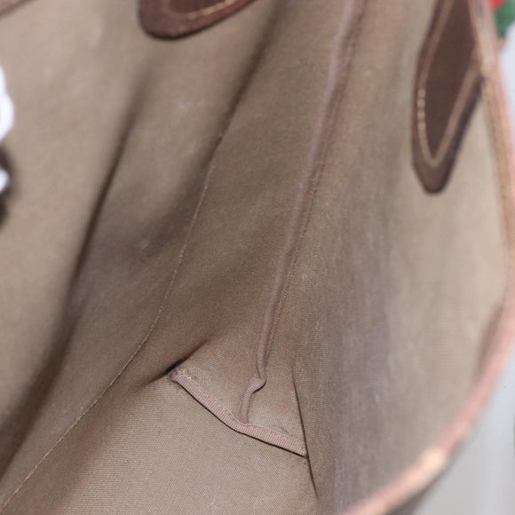 GUCCI GG Supreme Web Sherry Line Tote Bag PVC Beige Red 378 02 003 Auth 142533